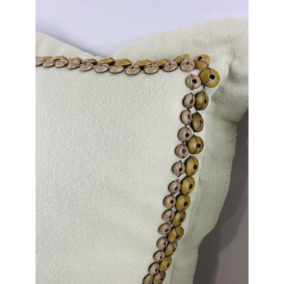 Set 2 Candice Olson Throw Pillows with down filled inserts wood bead edging Soft - Picture 2 of 7